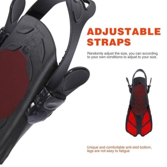 Capas Snorkel Fins Swim Fins Open Heel Swimming Flippers Size S/M - Picture 5 of 12